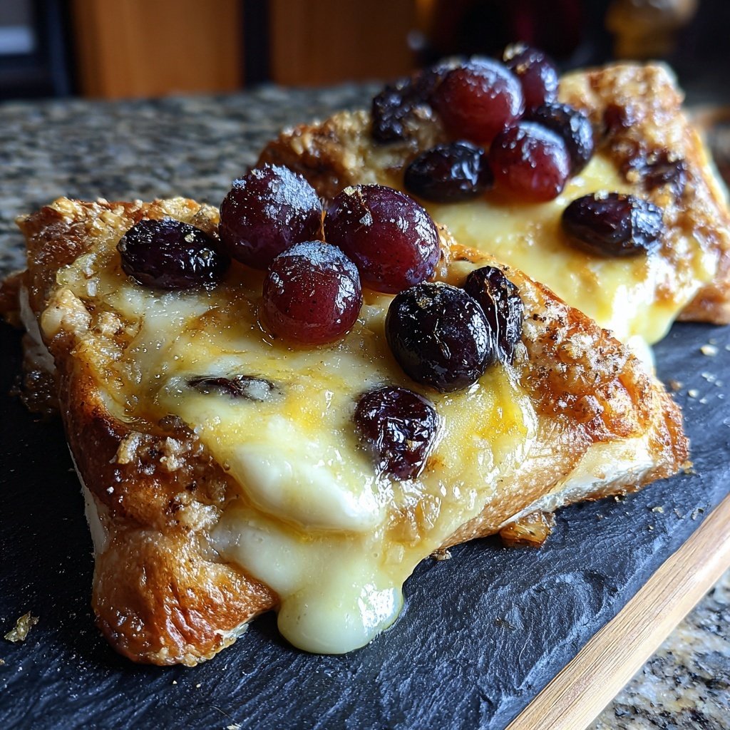 Raclette Pfännchen mit Camembert und Trauben