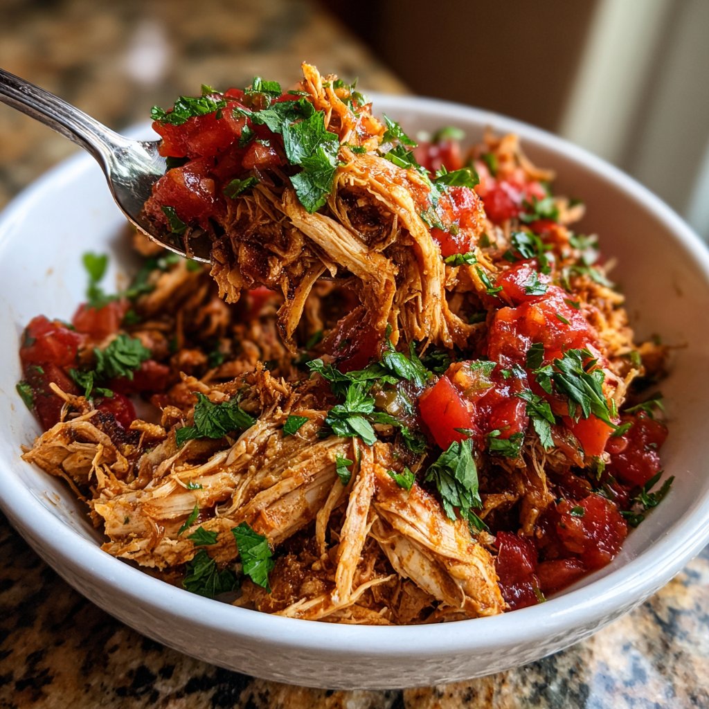 Salsa Hähnchen Geschreddertes zartes Aroma