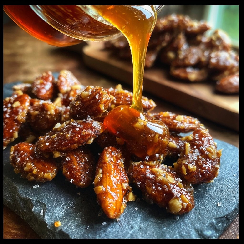 Gebrannte Mandeln mit Ahornsirup-Glasur