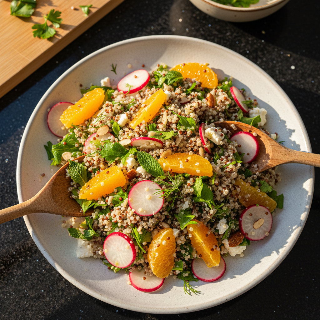 Heller Zitrus Quinoa Salat