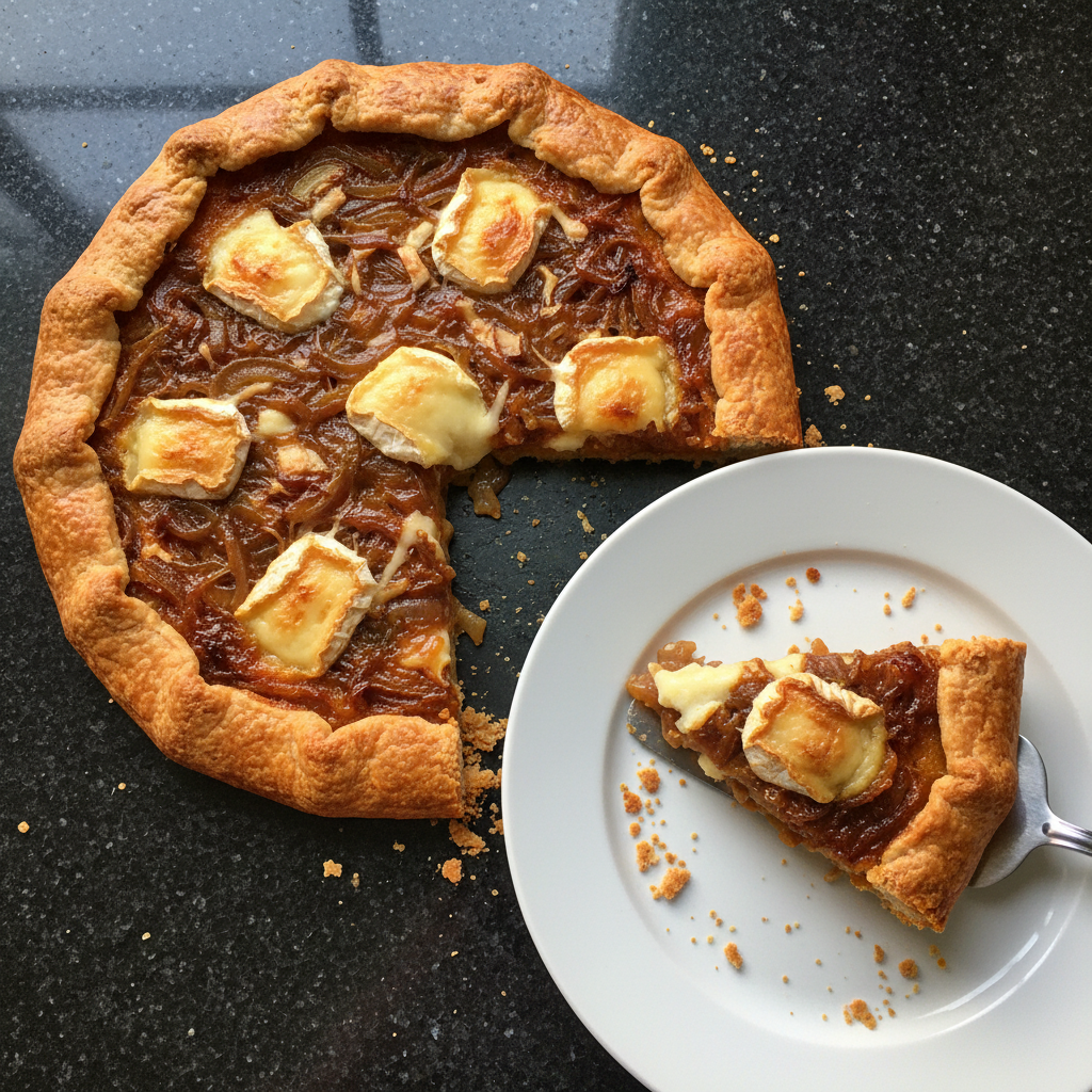 Karamellisierte Zwiebel und Brie Tarte