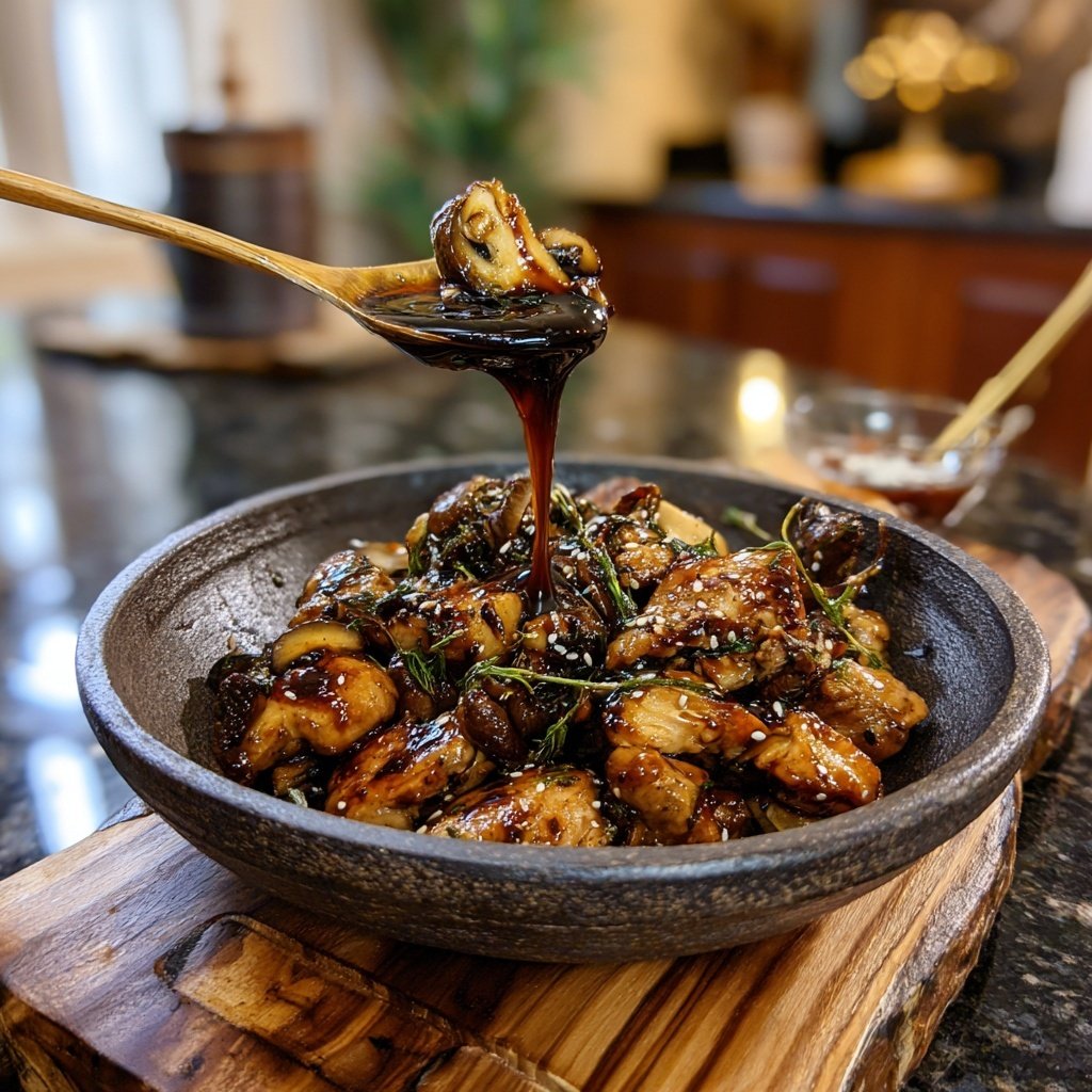 Balsamico-Thymian-Pilz-Hähnchen