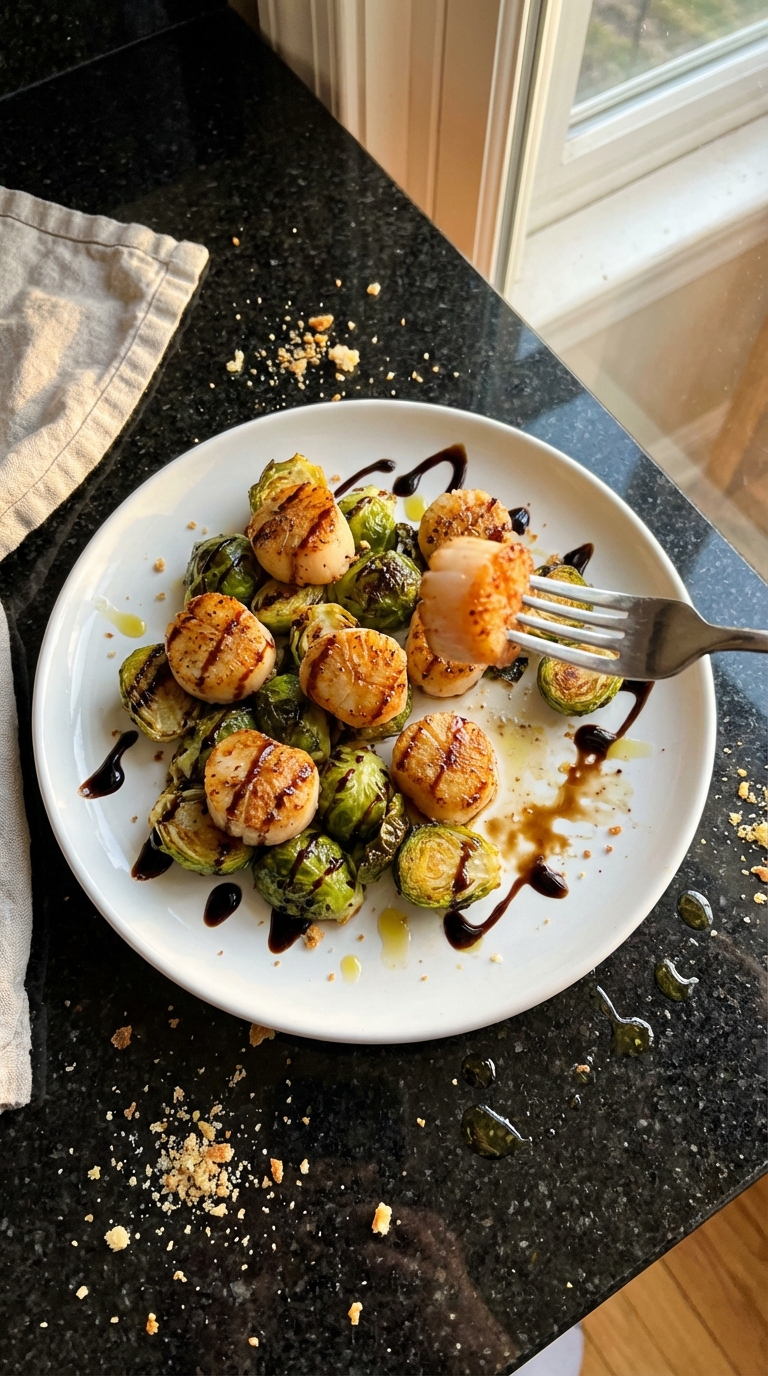 Gebratene Jakobsmuscheln mit Rosenkohl​