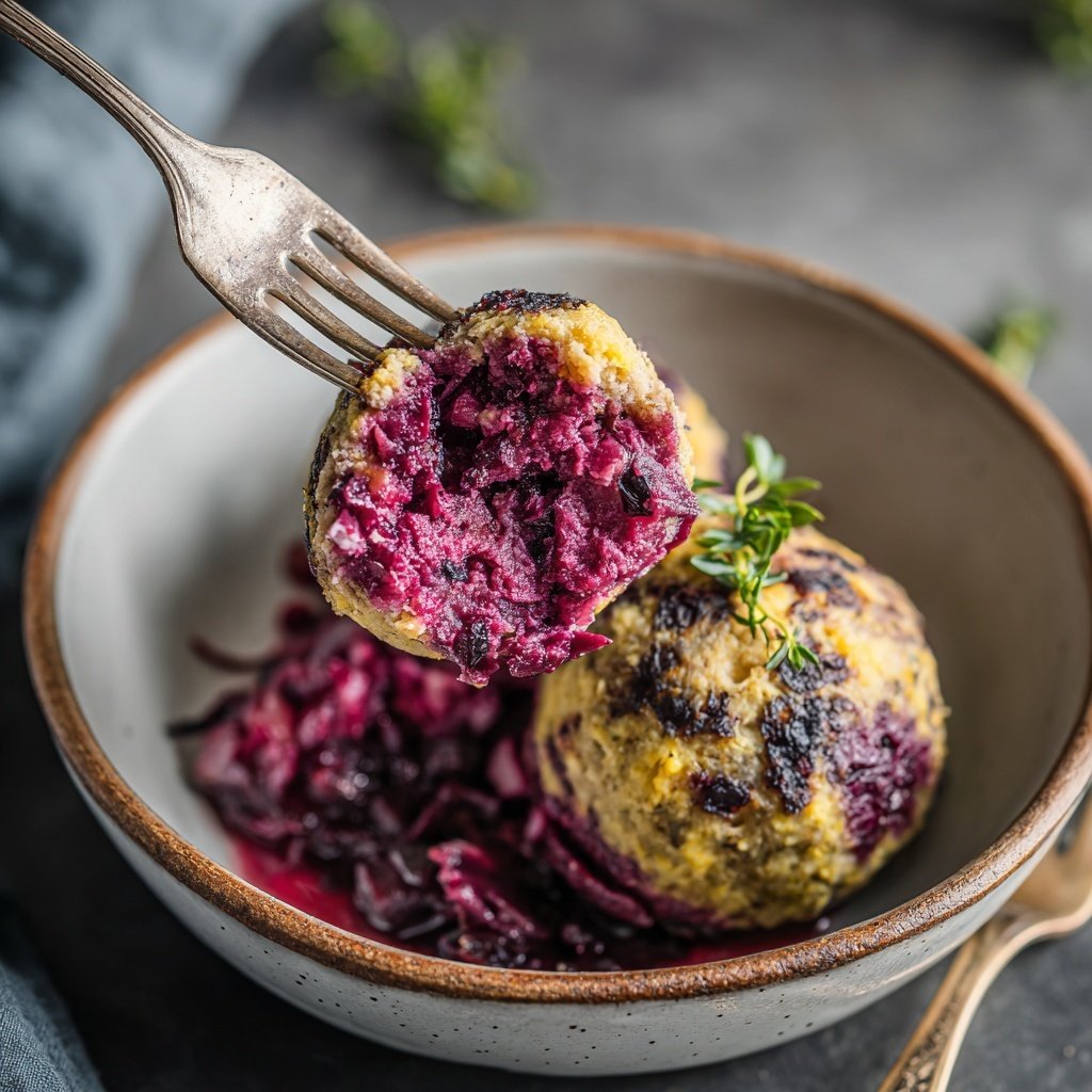 Leberknödel mit Rotkohl gemütlich