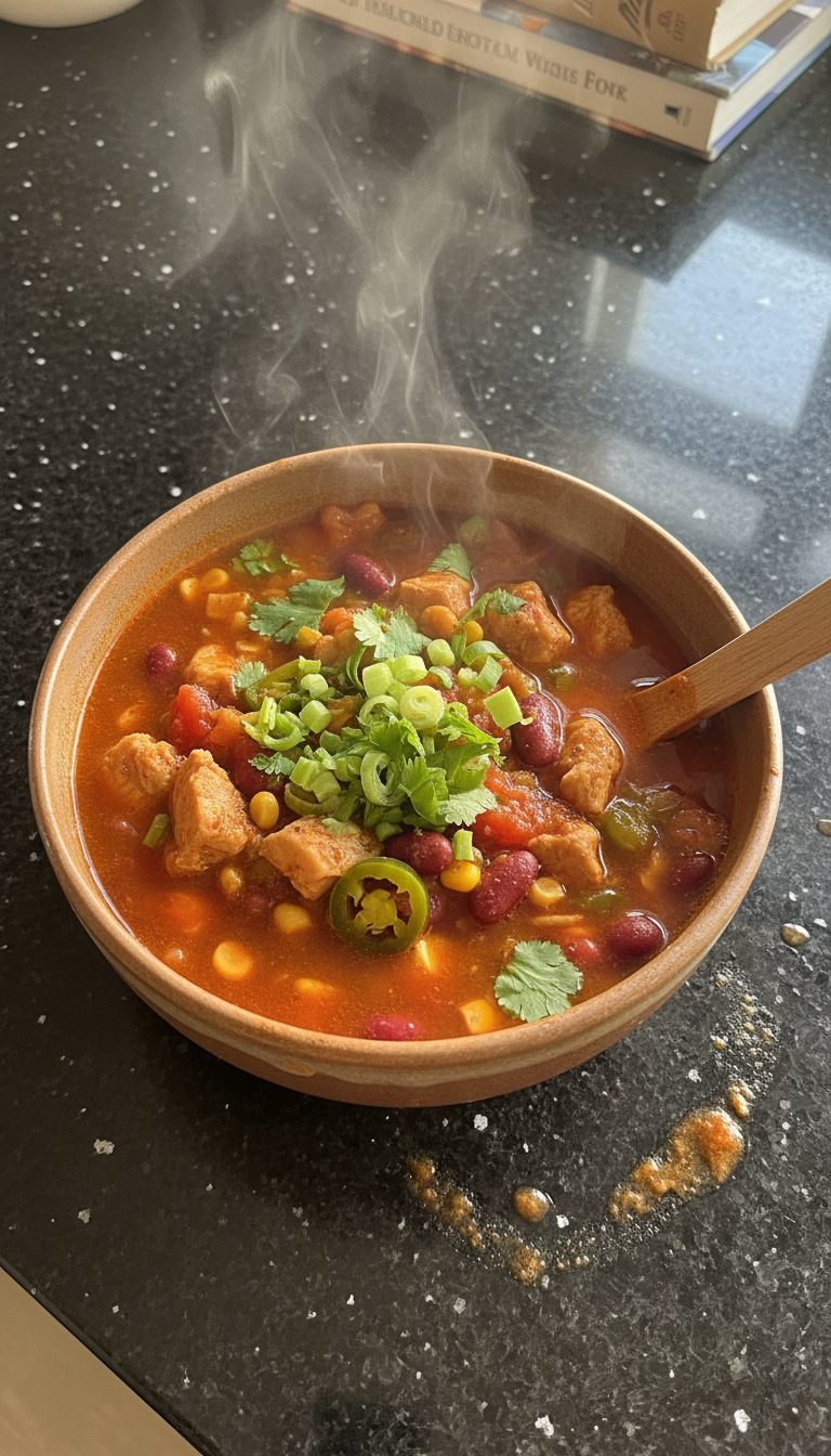 Chili Hähnchen Suppe Überraschung