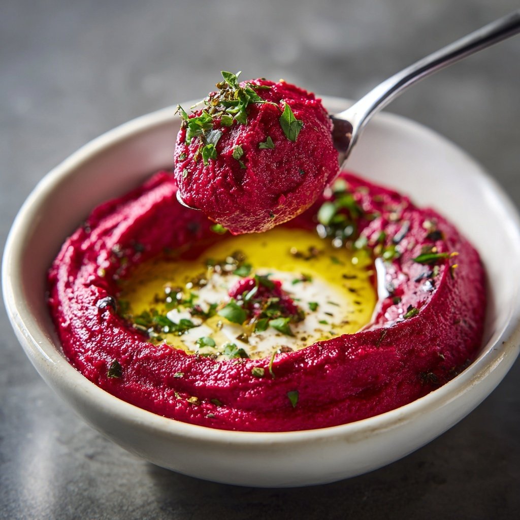 Ziegenkäse-Crème auf Rote-Bete-Püree
