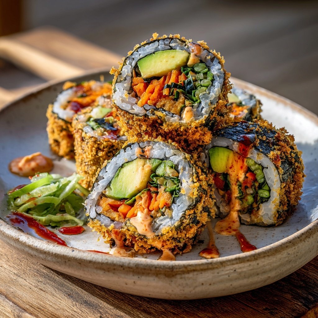 Knusprige Gemüse Sushi Rollen