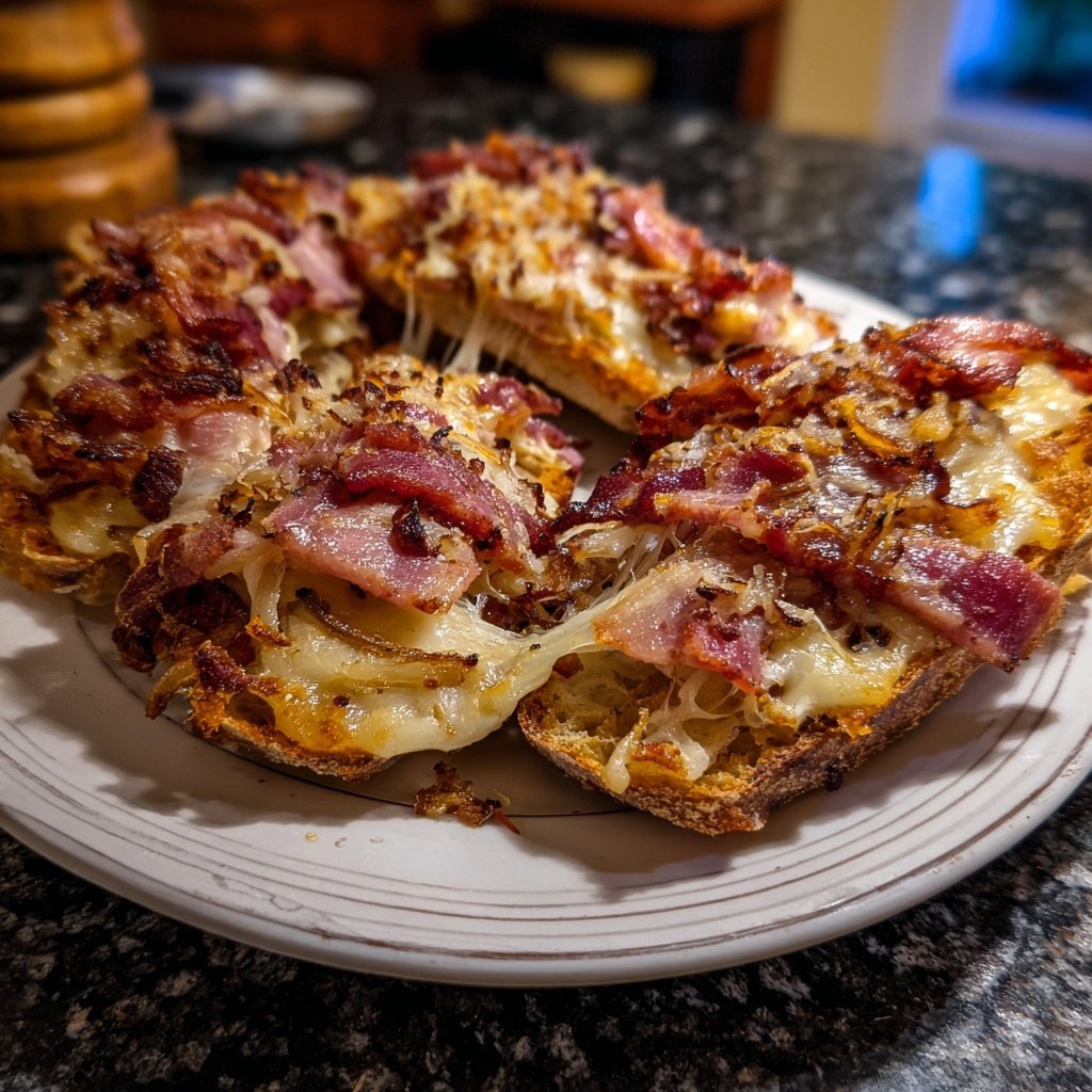 Raclette Pfännchen mit Speck und Zwiebeln