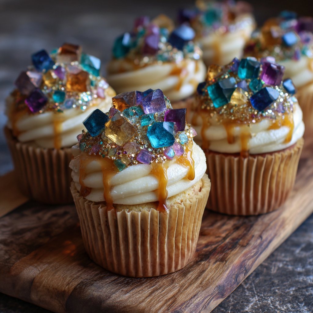 Glänzende Edelstein-Cupcake-Dekorationen