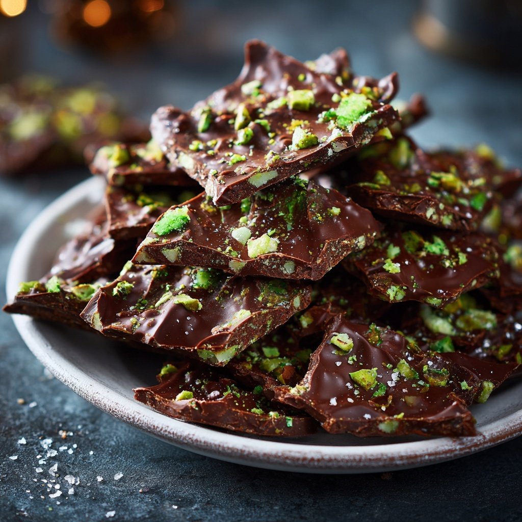 Dunkle Schokoladen Pfefferminz Bark Brittle