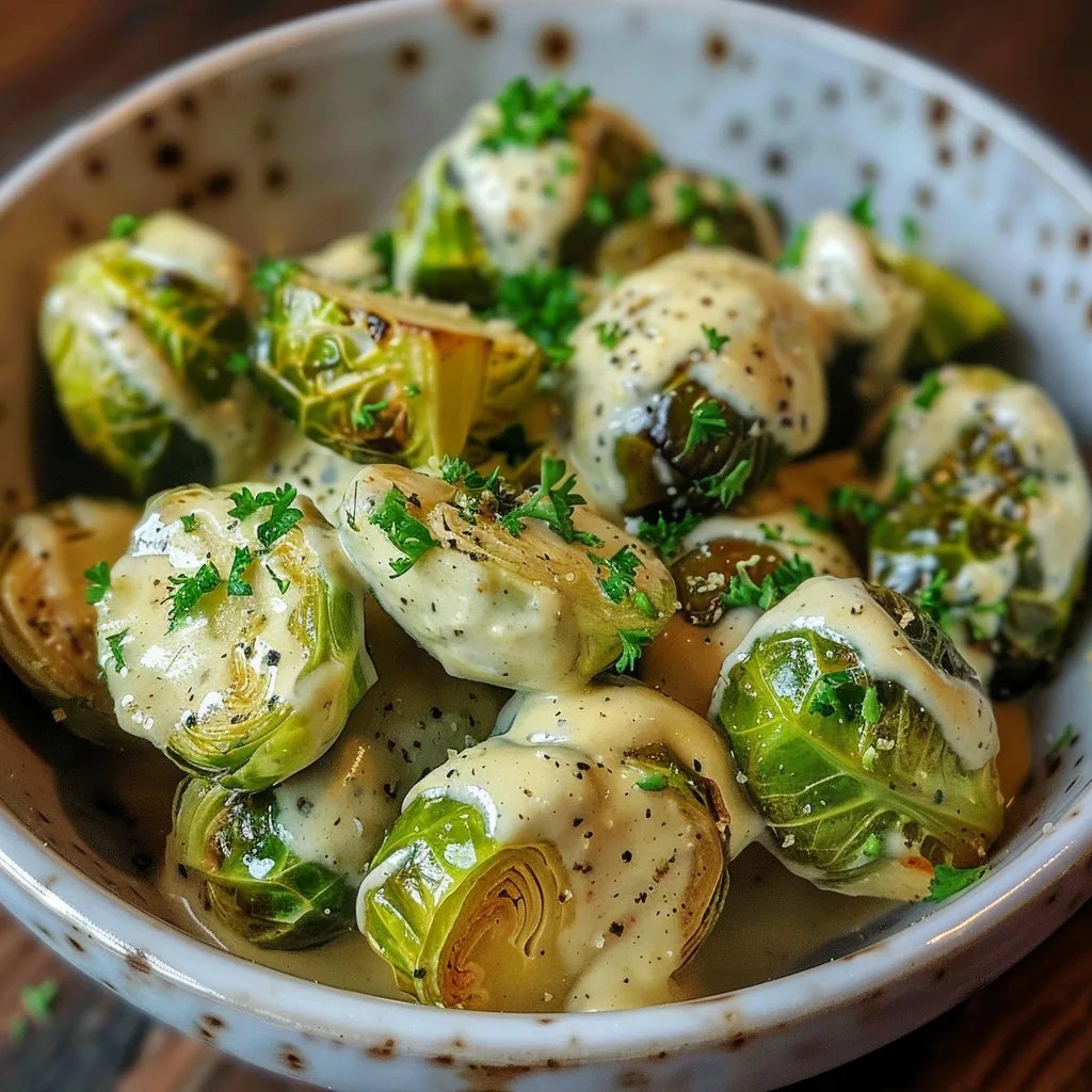 Rosenkohl in Frischkäse-Senfsauce