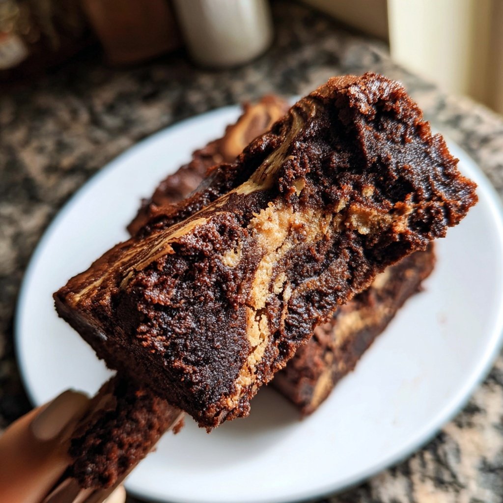 Schokoladen Swirl Topfen Brownies