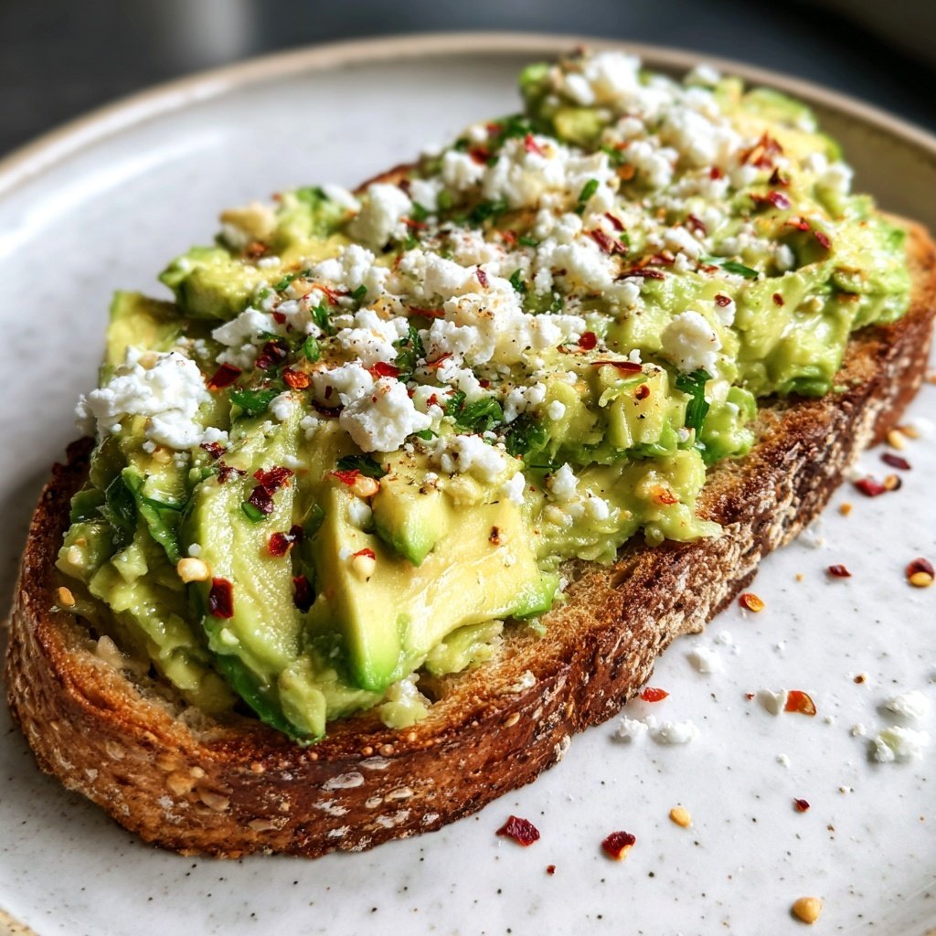Avocado Feta Protein Toast