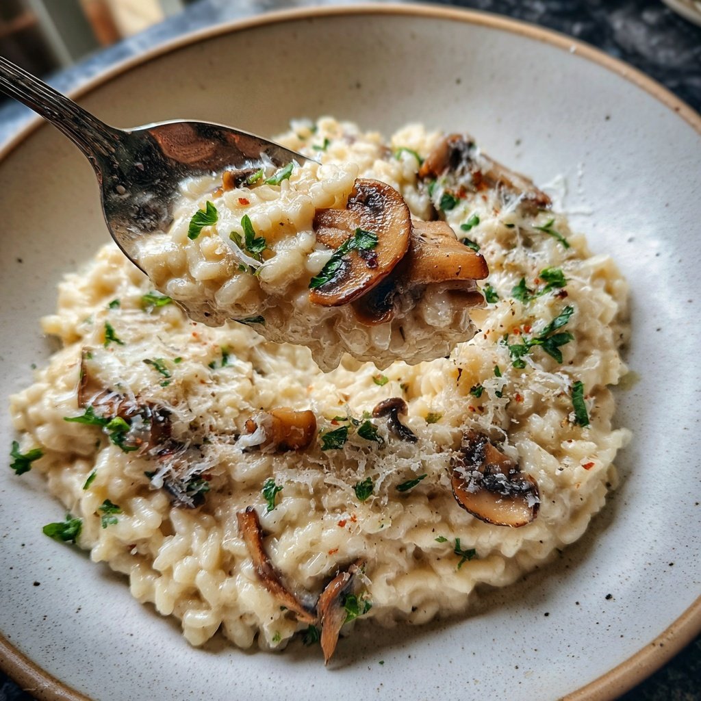 Pastinaken Risotto mit Pilzen