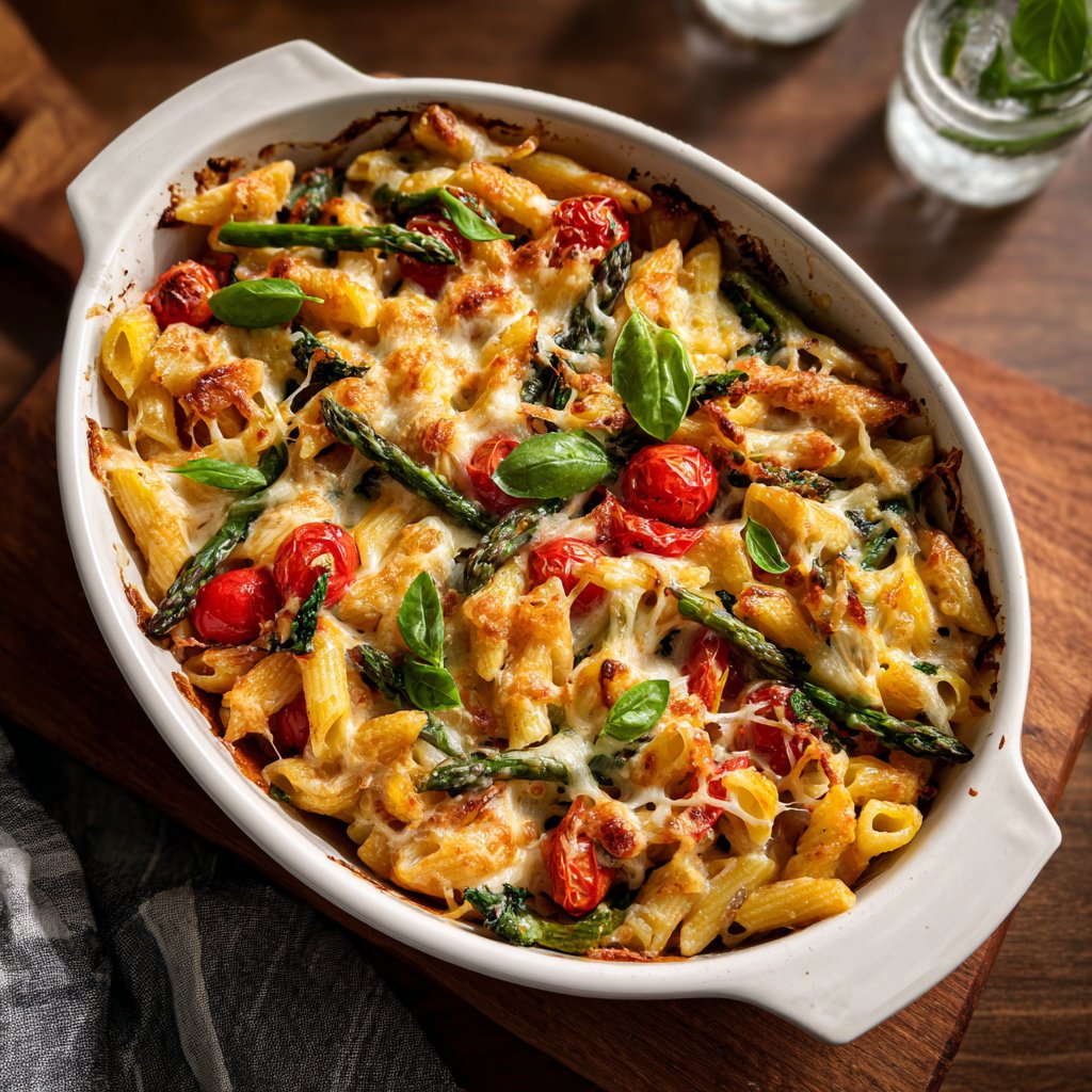 Ofengebackene Frühlingsgemüse-Pasta