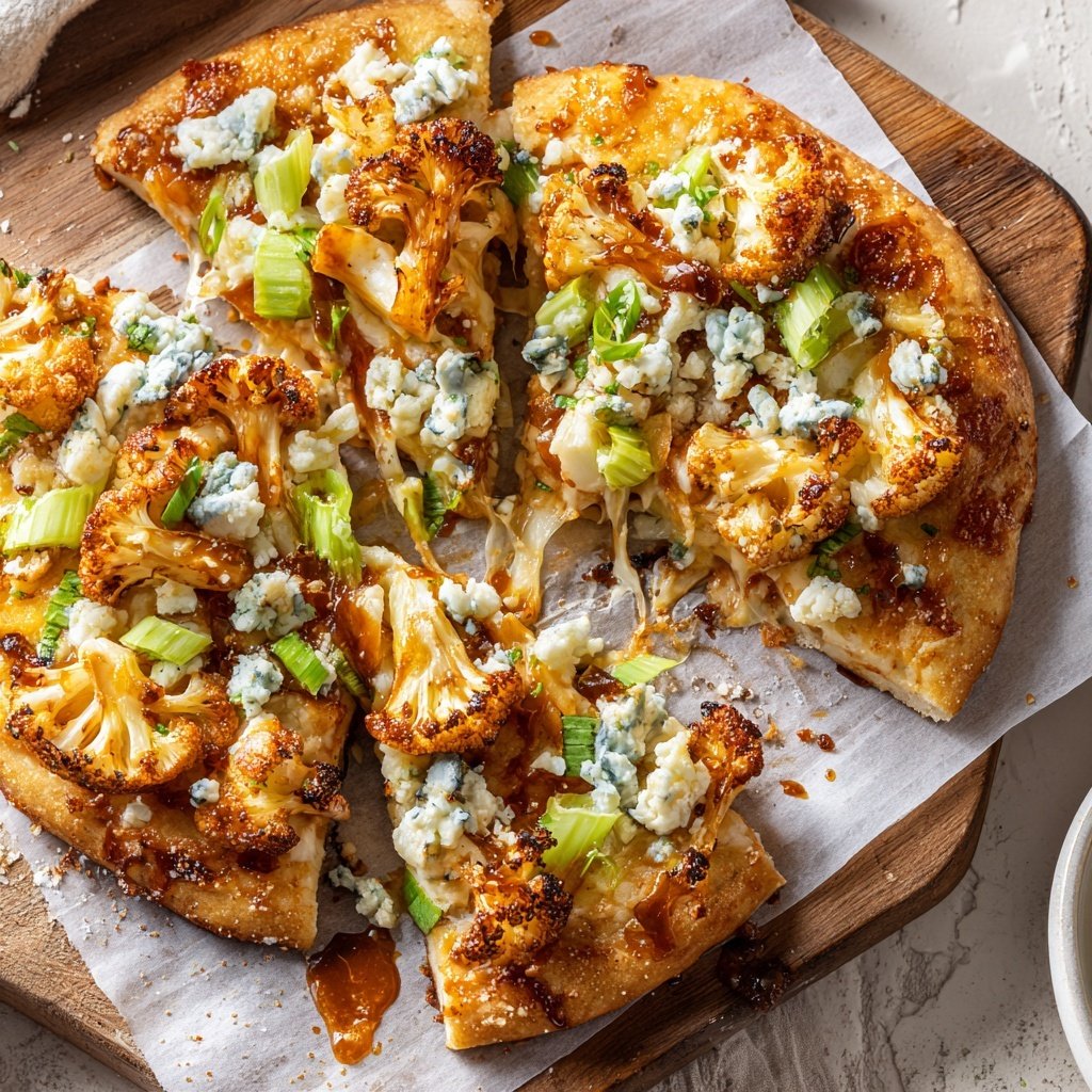 Buffalo Blumenkohl Pizza Häppchen