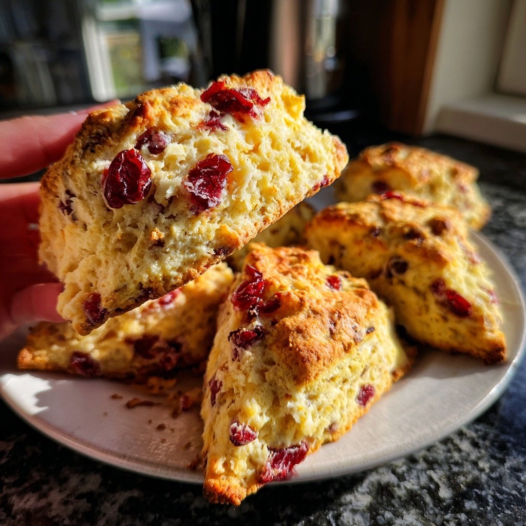 Cranberry Orange Scones mit Butter