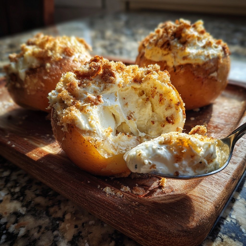 Äpfel mit Vanillequark gefüllt