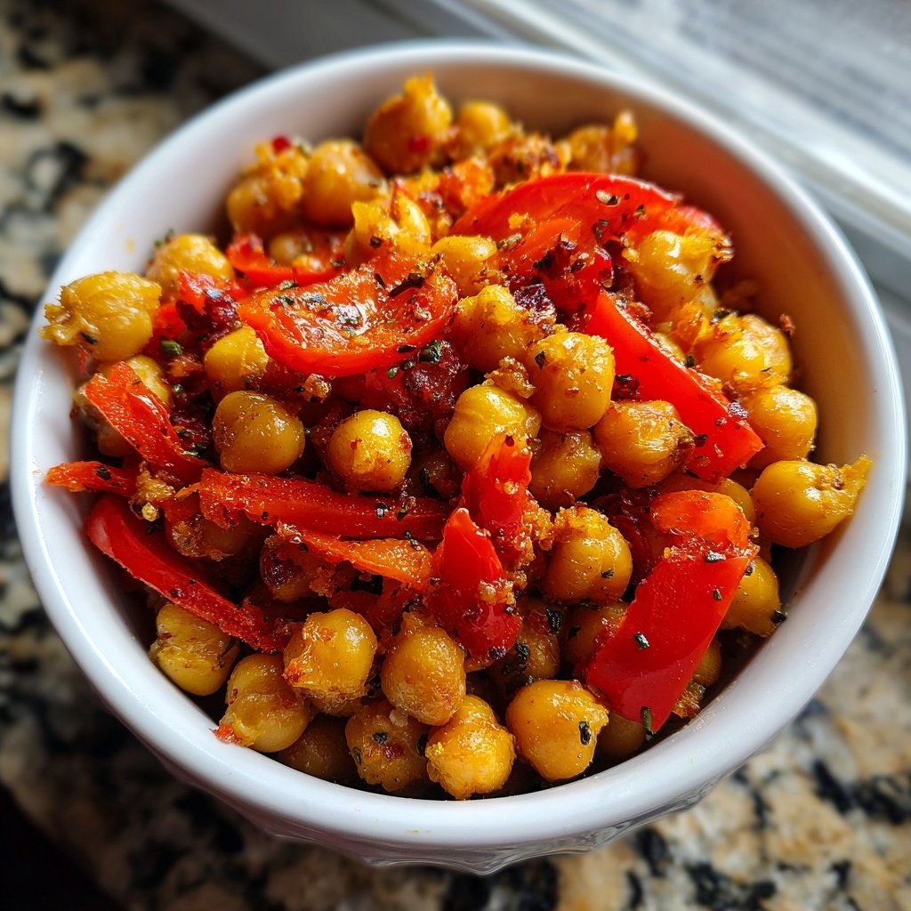 Knusprige Kichererbsen mit Paprika