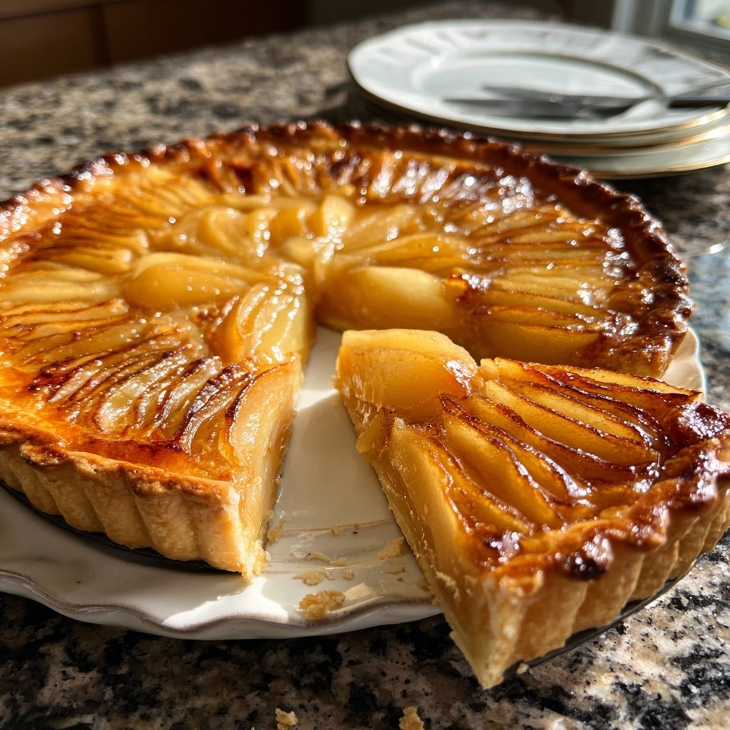 Birnen Wein Tarte elegant