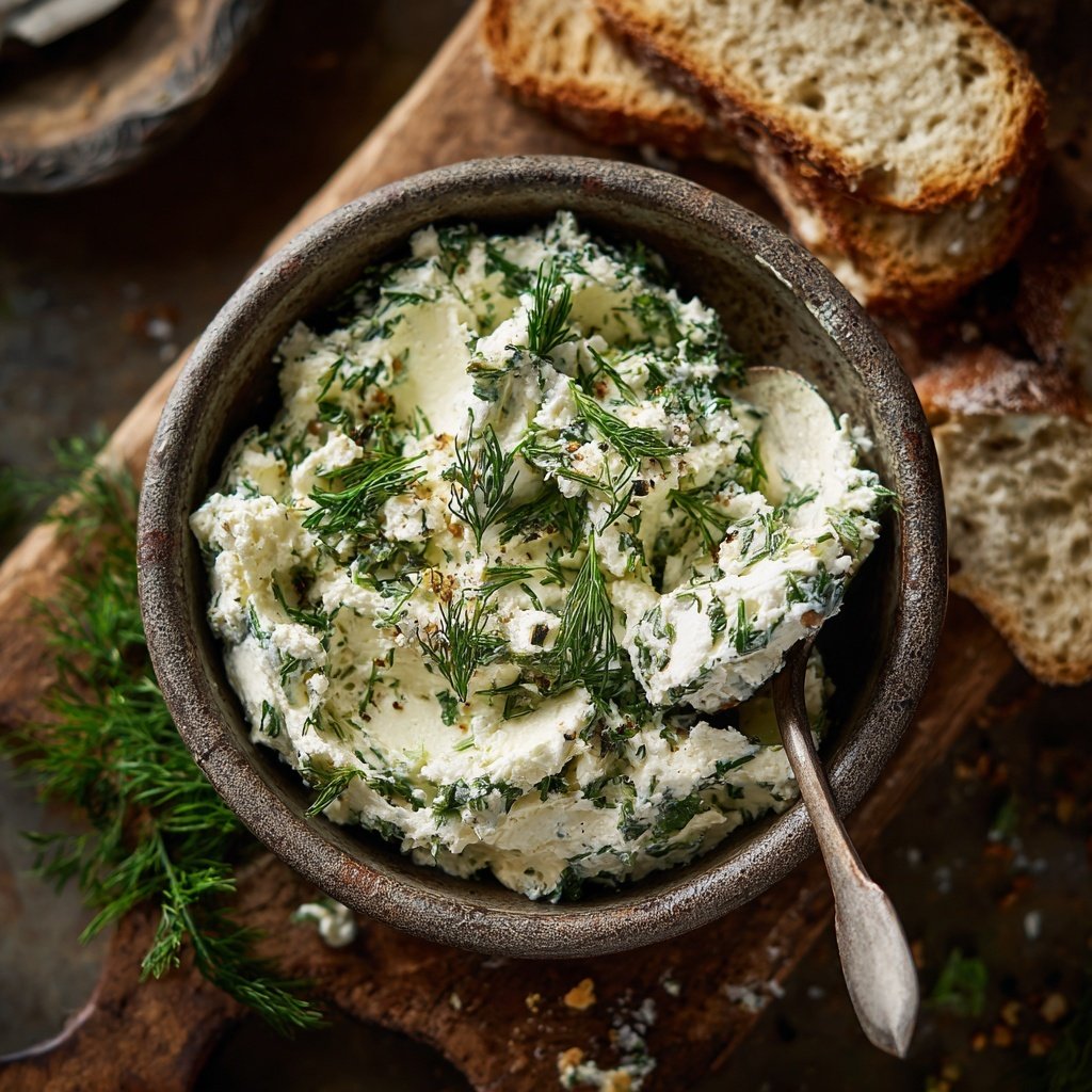 Frühlingskräuter- und Käseaufstrich