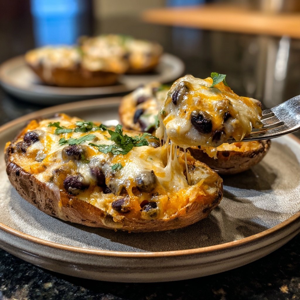 Gefüllte Süßkartoffelhälften