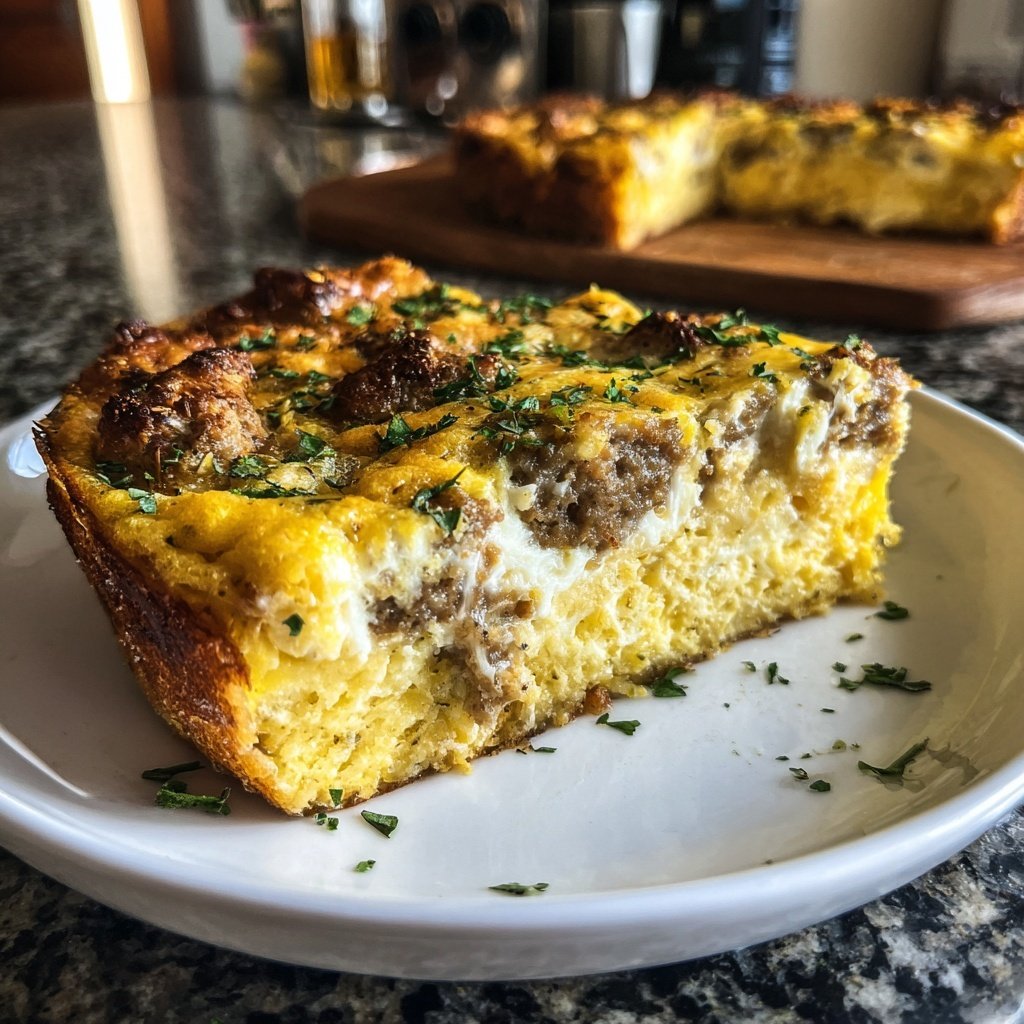 Einfacher Frühstück Wurst Ei Auflauf