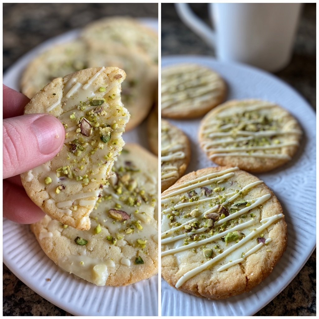 Pistazien-Plätzchen mit weißer Schokolade​
