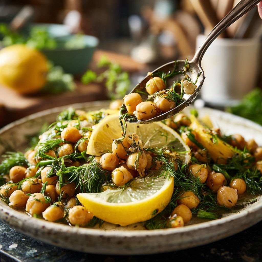 Zitronen-Dill-Kichererbsen-Salat