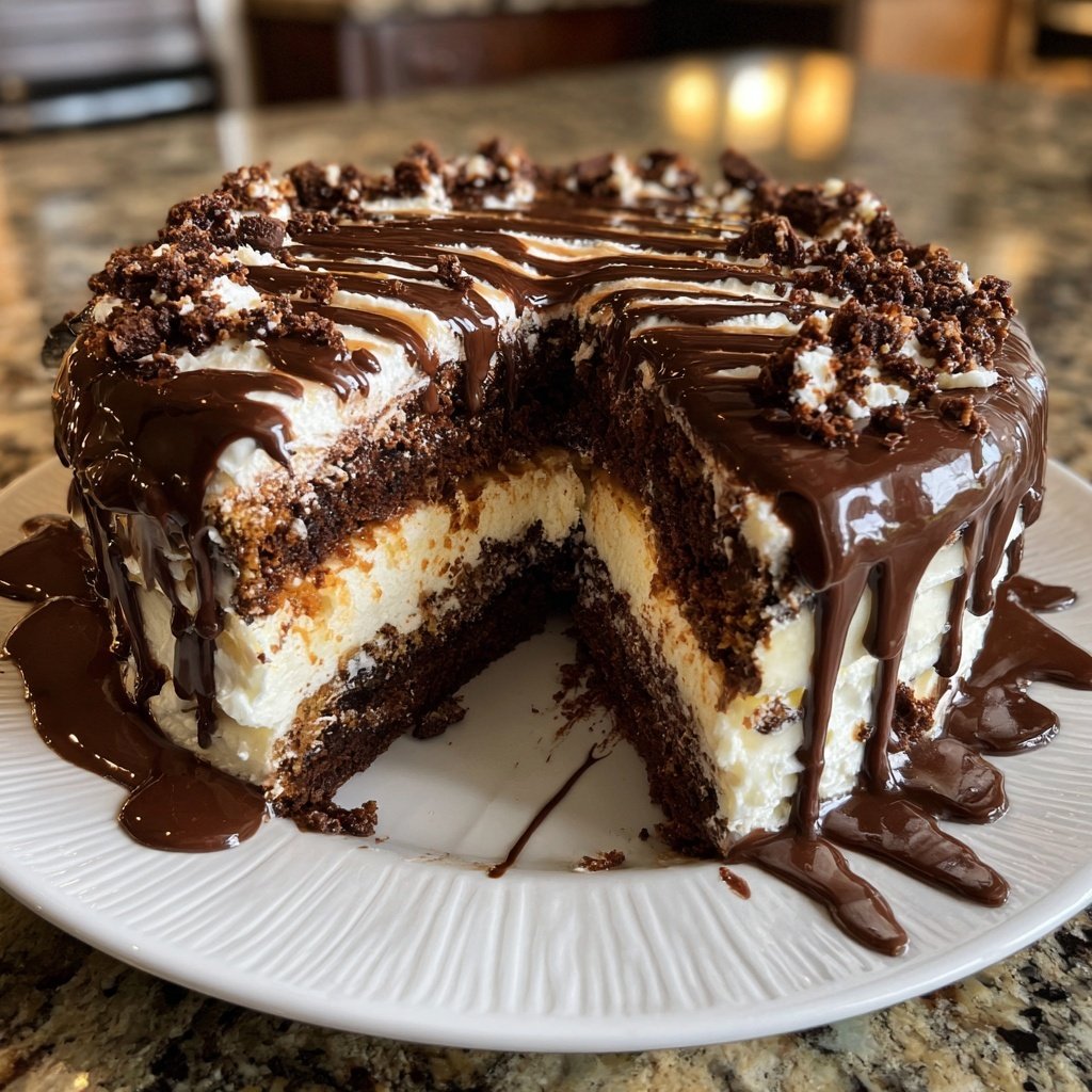 Schokoladenschichtkuchen mit Vanille