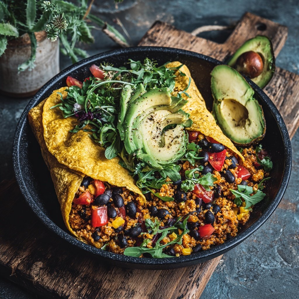 Blumenkohlreis Burrito Schüssel