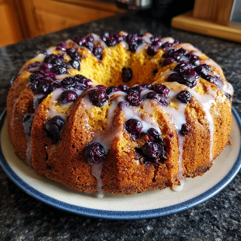 Blaubeeren Zitrone Sauerteig mit Zitronenglas
